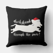 雪のクリスマス休暇を通じてダックスシュント クッション (裏面)