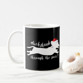 雪のクリスマス休暇を通じてダックスシュント コーヒーマグカップ