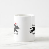 雪のクリスマス休暇を通じてダックスシュント コーヒーマグカップ (中央)