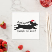 雪のクリスマス休暇を通じてダックスシュント スタンダードカクテルナプキン (インサイチュ)