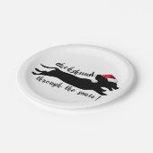 雪のクリスマス休暇を通じてダックスシュント ペーパープレート (アングル)