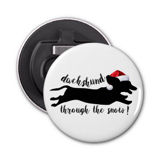 雪のクリスマス休暇を通じてダックスシュント 栓抜き (正面)