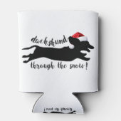 雪のクリスマス休暇を通じてダックスシュント 缶クーラー (裏面)