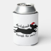 雪のクリスマス休暇を通じてダックスシュント 缶クーラー (缶裏面)