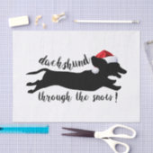 雪のクリスマス休暇を通じてダックスシュント 薄葉紙 (クラフト)