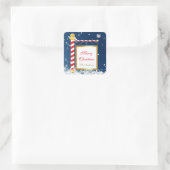 雪のクリスマス北極の標識シール スクエアシール (バッグ)