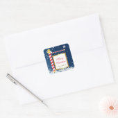 雪のクリスマス北極の標識シール スクエアシール (封筒)