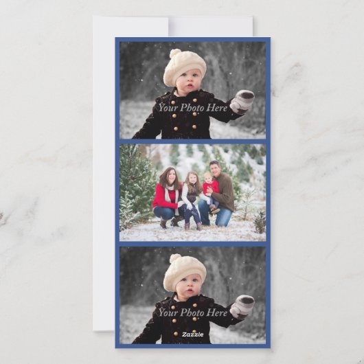 雪のクリスマス教会の写真カード シーズンカード (裏面)