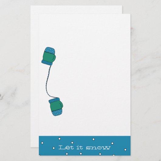 雪のクリスマス文房具 便箋 (正面/裏面)