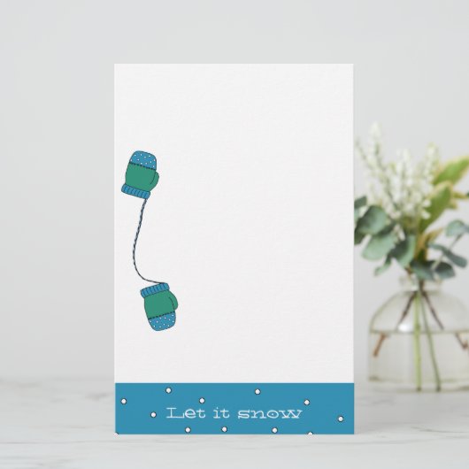 雪のクリスマス文房具 便箋 (スタンド正面)