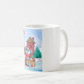 雪のクリスマス犬の家にシベリアのハスキー犬 コーヒーマグカップ (正面右)