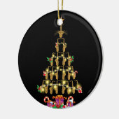 雪のクリスマス装飾のサクソフォンツリーハット セラミックオーナメント (左)