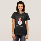 雪のクリスマス雪だるま Tシャツ (正面フル)