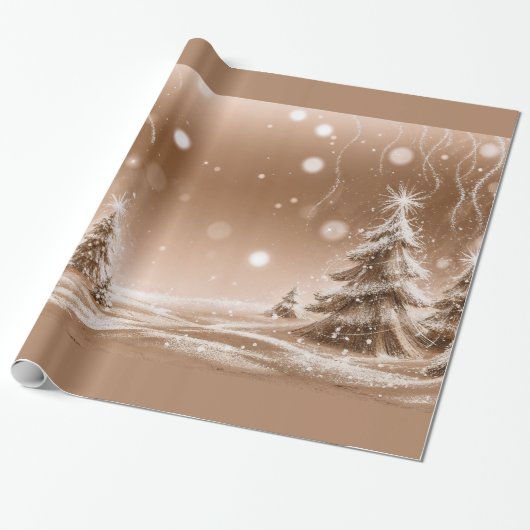 雪のクリスマス オーナメント 装飾 ラッピングペーパー (アンロールド)