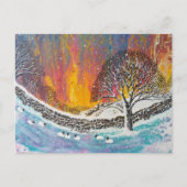 雪のクリスマス シーン ホリデー カード (正面)