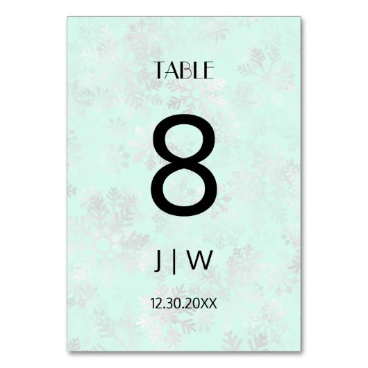 雪のクリスマス テーブルナンバー (正面)