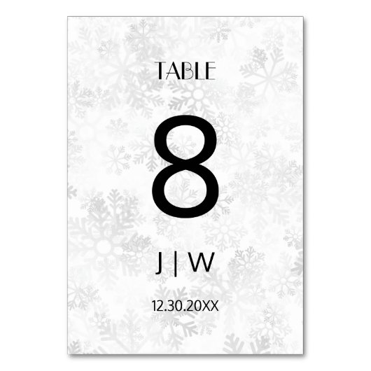 雪のクリスマス テーブルナンバー (正面)