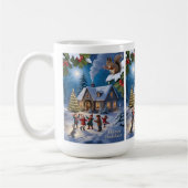 雪のクリスマス 冬の村 コーヒーマグカップ (左)