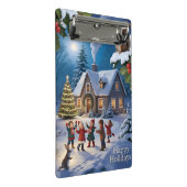 雪のクリスマス 冬の村 ミニクリップボード (アングル)