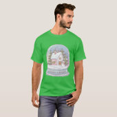 雪のクリスマス 可愛い クリスマス クリスマスのユーモア Tシャツ (正面フル)