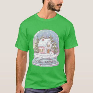 雪のクリスマス 可愛い クリスマス クリスマスのユーモア Tシャツ