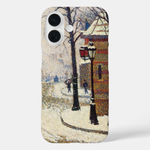雪のクレシー大通り、パリ ポール・シニャック iPhone 16ケース