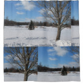 雪のクール多い冬のワンダーランド シャワーカーテン (正面)