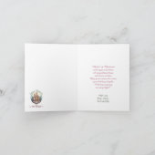 雪のグローブのギンガーブレッドハウスクリスマスホリデー カード (内部)