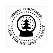 雪のグローブツリーメリークリスマスグリーティングネーム セルフインキングスタンプ (デザイン)