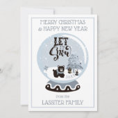 雪のグローブ森林動物クリスマスそれを雪のホー シーズンカード (正面)