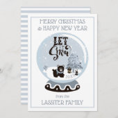 雪のグローブ森林動物クリスマスそれを雪のホー シーズンカード (正面/裏面)