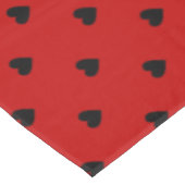 雪のコテージクリスマスレッドブルーハートパターン テーブルクロス (アングル)