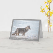 雪のコヨーテ カード (黄色い花)