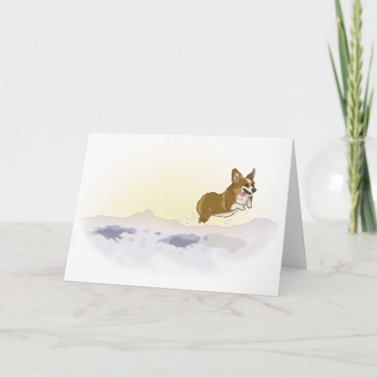 雪のコーギー カード (正面)