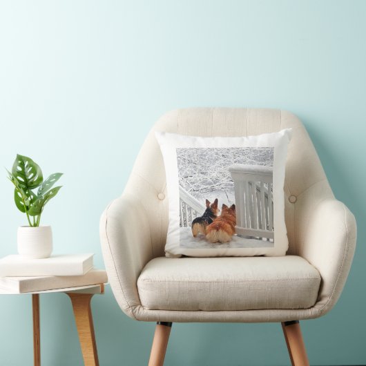 雪のコーギー クッション (椅子)