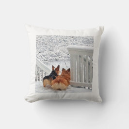 雪のコーギー クッション