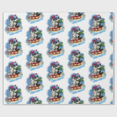 雪のコーギー ラッピングペーパー (フラット)