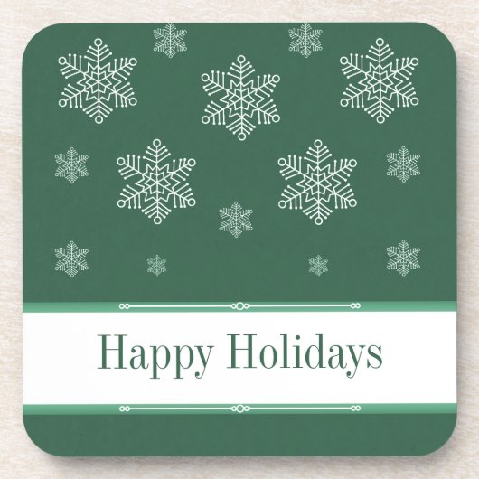 雪のコースターをセット、緑 コースター (正面)