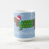 雪のコーヒーマグ図解入りの、写真付きのを飲む コーヒーマグカップ (中央)