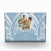 雪のゴシック冬の童話クリスマスフォトブルー フォトブロック (正面)