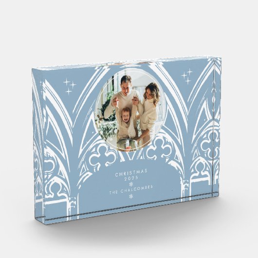 雪のゴシック冬の童話クリスマスフォトブルー フォトブロック (左)