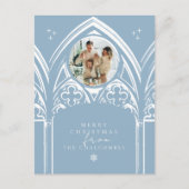 雪のゴシック冬の童話クリスマスフォト シーズンポストカード (正面)