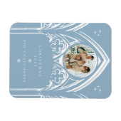 雪のゴシック冬の童話クリスマスフォト マグネット (横)