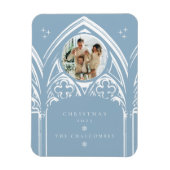 雪のゴシック冬の童話クリスマスフォト マグネット (縦)