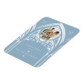 雪のゴシック冬の童話クリスマスフォト マグネット (左側)