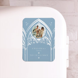 雪のゴシック冬の童話クリスマスフォト マグネット