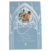 雪のゴシック冬の童話クリスマスフォト ミディアムペーパーバッグ (正面)