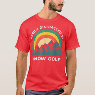 雪のゴルフのウィンタースポーツに容易おもしろいに気を取られる Tシャツ
