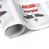 雪のゴルフを遊んでいるサンタクロース ラッピングペーパー (ロールコーナー)