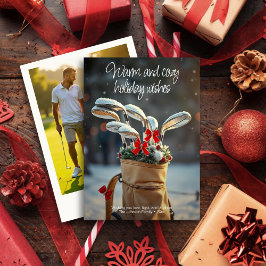 雪のゴルフ冬の季節の願い・家族の写真 シーズンカード